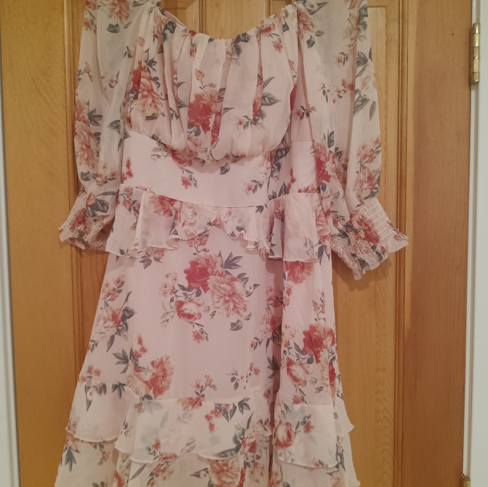 Pink Floral Exclura  Summerdress